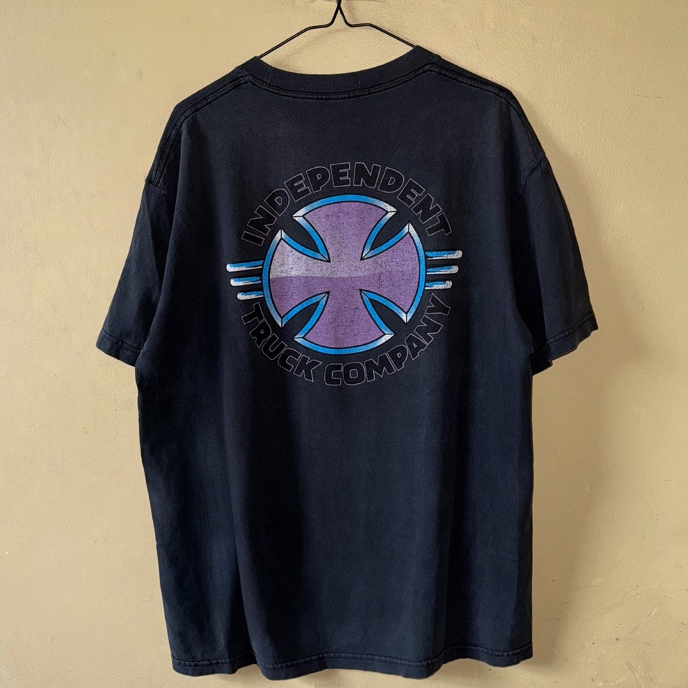 Vintage Independent Truck Company Iron Cross Skate Tee Faded Black